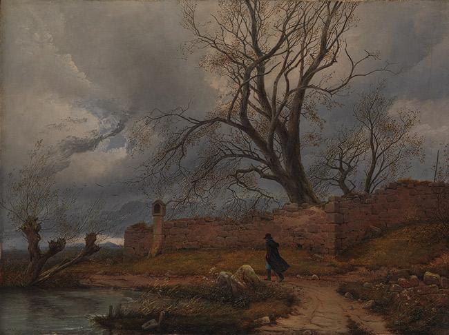 Karl Julius von Leypold Wanderer im Sturm oil painting picture